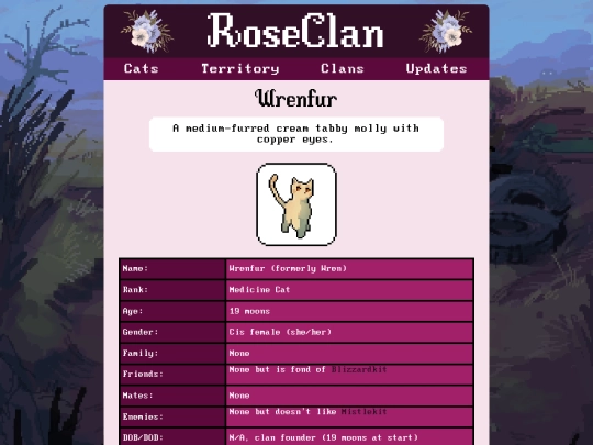 roseclancats/wrenfur screenshot