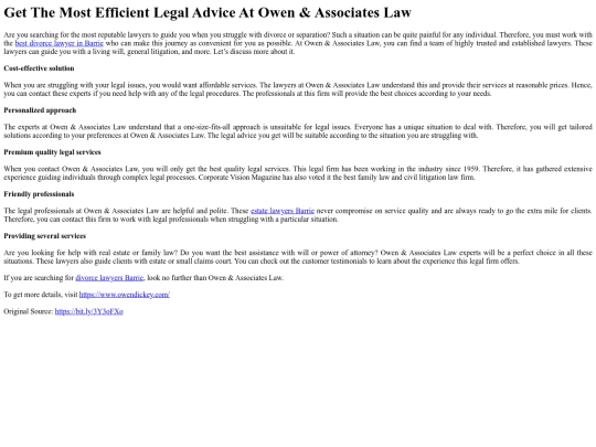GetTheMostEfficientLegalAdviceAtOwenAssociatesLaw screenshot