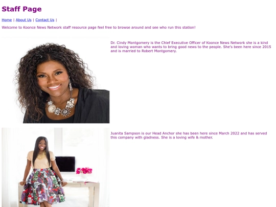 Staff Page Assignment screenshot