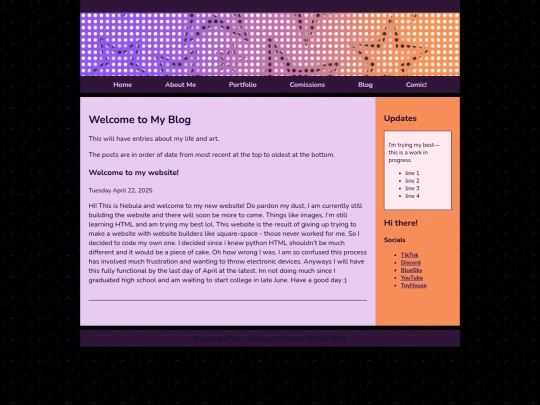 Blog screenshot