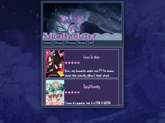 medialog/shows screenshot
