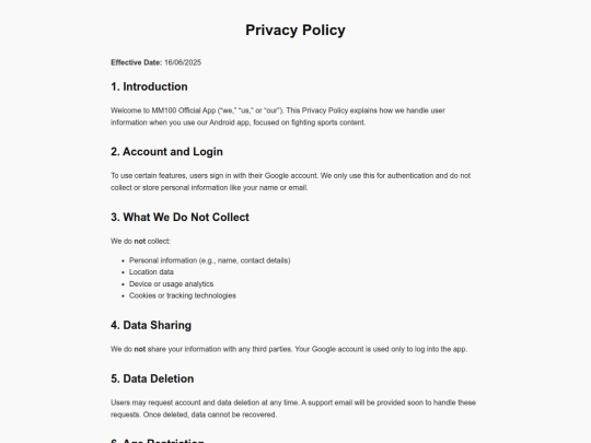 MM100/policy screenshot