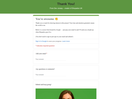 ShopadooUK/thanks screenshot