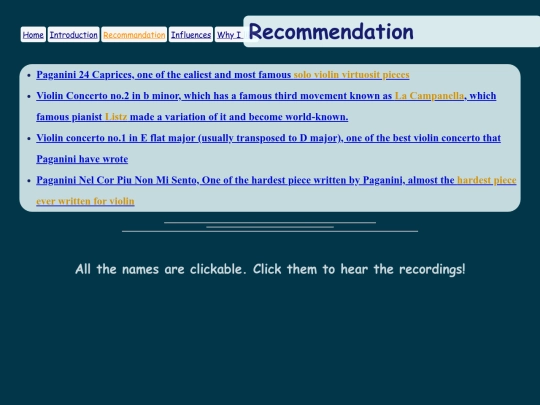 Recommendation screenshot