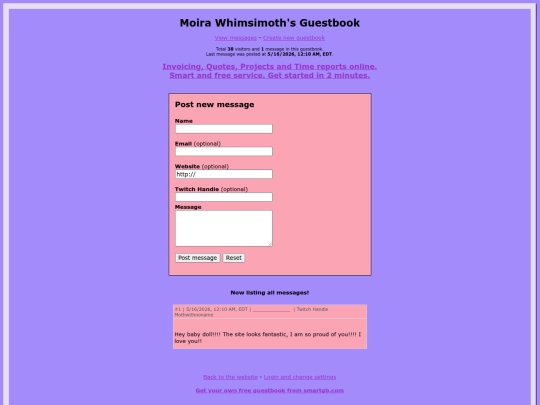 website/guestbook screenshot