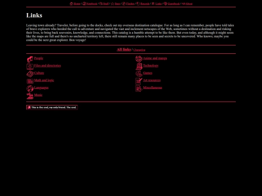 links screenshot