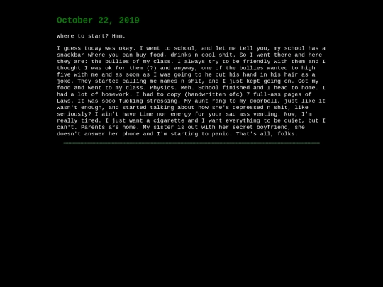 diary/22102019 screenshot