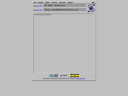 html/characters screenshot