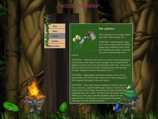site-updates screenshot