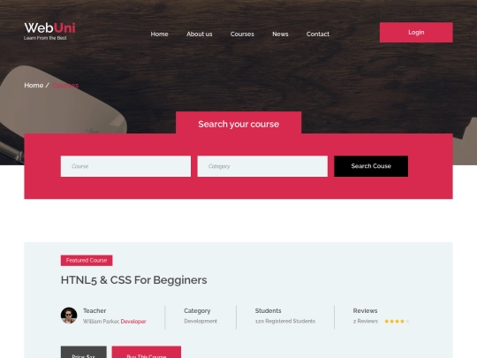 single-course screenshot