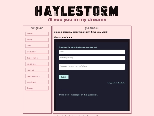 guestbook screenshot