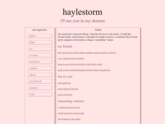 links screenshot