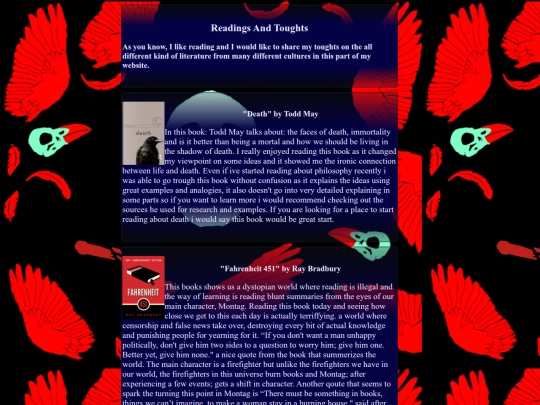 readings screenshot