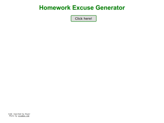 HomeworkExcuseGenerator screenshot