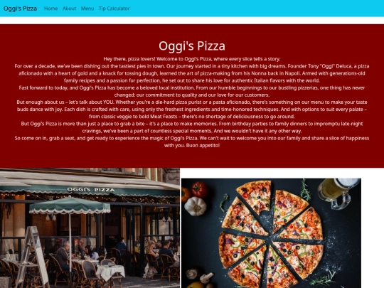 Oggi's Pizza/about screenshot