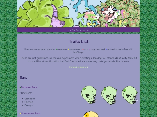 traits screenshot