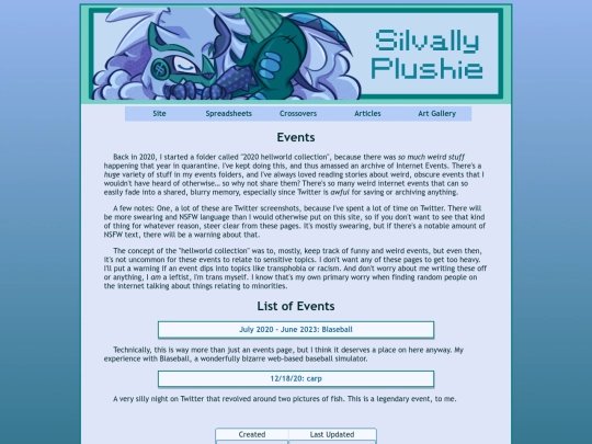 events screenshot