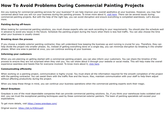 HowToAvoidProblemsDuringCommercialPaintingProjects screenshot