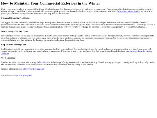 HowtoMaintainYourCommercialExteriorsintheWinter screenshot