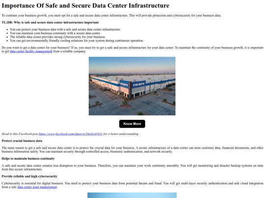 ImportanceOfSafeandSecureDataCenterInfrastructure screenshot