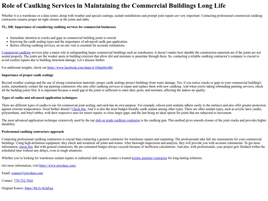 RoleofCaulkingServicesinMaintainingtheCommercialBuildingsLongLife screenshot