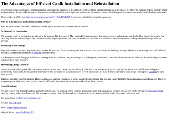 TheAdvantagesofEfficientCaulkInstallationandReinstallation screenshot