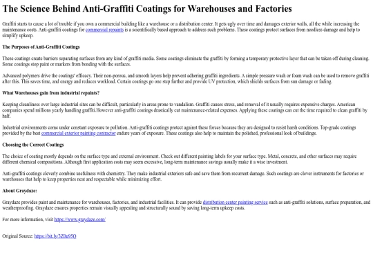 TheScienceBehindAnti-GraffitiCoatingsforWarehousesandFactories screenshot