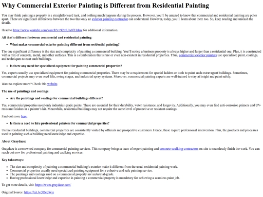 WhyCommercialExteriorPaintingisDifferentfromResidentialPainting screenshot