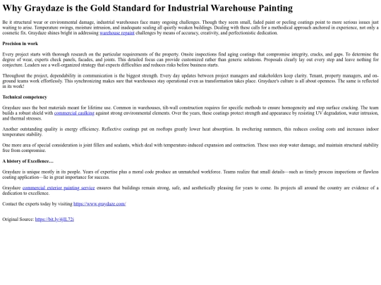 WhyGraydazeistheGoldStandardforIndustrialWarehousePainting screenshot