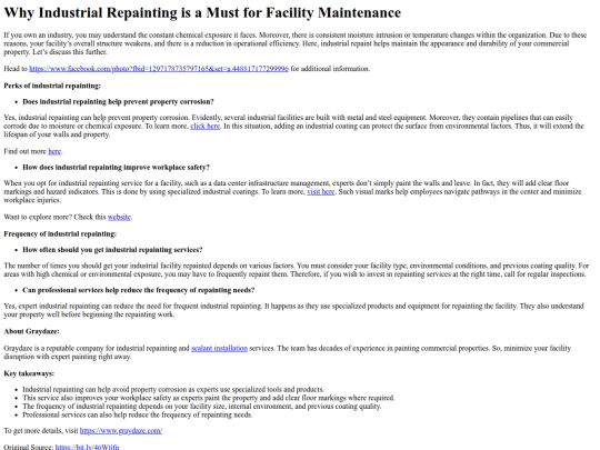 WhyIndustrialRepaintingisaMustforFacilityMaintenance screenshot