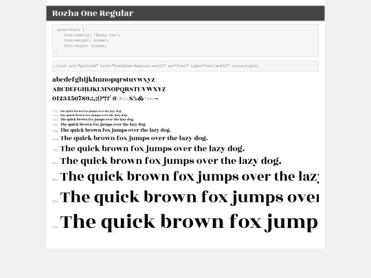 fonts/rozha one regular/demo screenshot