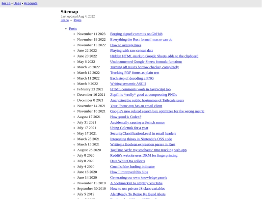 p/sitemap screenshot
