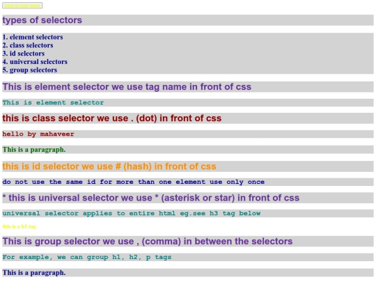 0.1 Learning css/learn css selectors screenshot