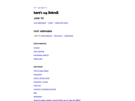 links screenshot