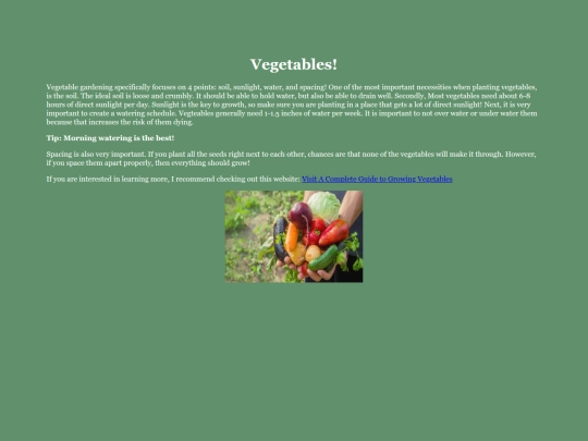 Vegetables screenshot