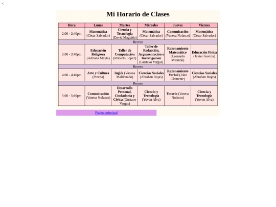 horario/horario screenshot