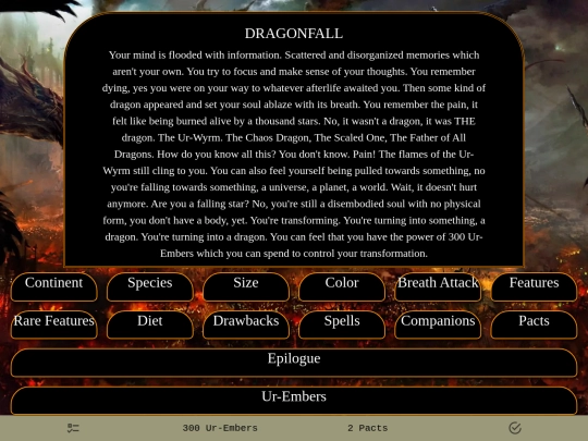 cyoas/Dragonfall screenshot