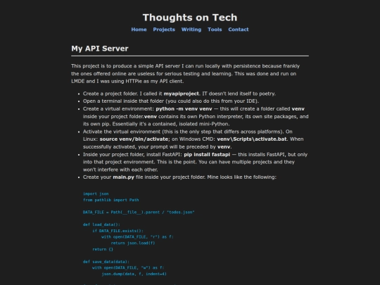 api screenshot