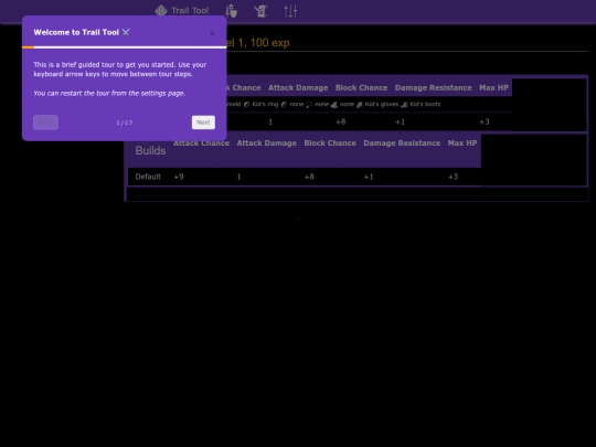 equipment screenshot