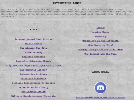 links screenshot