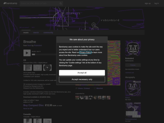 breathe/bandcamp screenshot