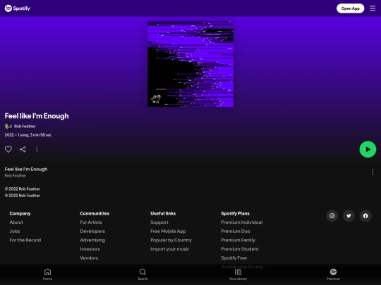 feellikeimenough/spotify screenshot