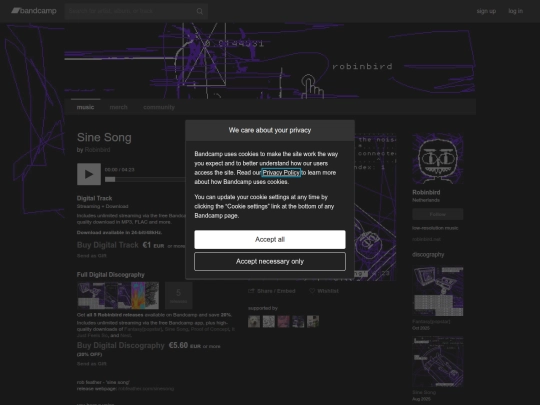 sinesong/bandcamp screenshot