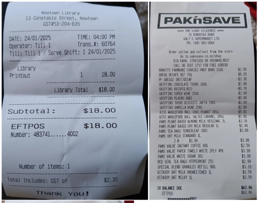 receipts screenshot