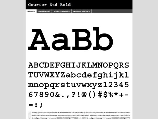 webfontkit-20260802-063401/courier_std_bold-demo screenshot