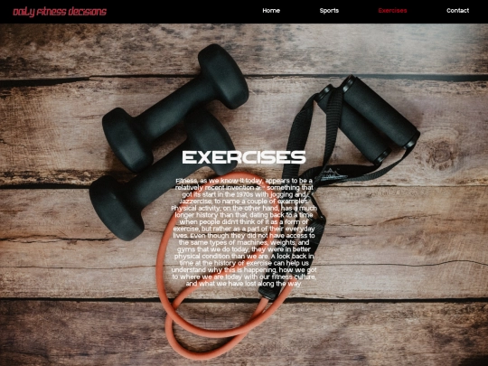 Final_Project/Exercises-page screenshot