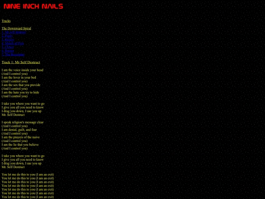 BAND PAGES/NineInchNails screenshot