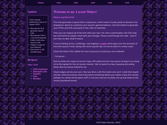 testing-page screenshot