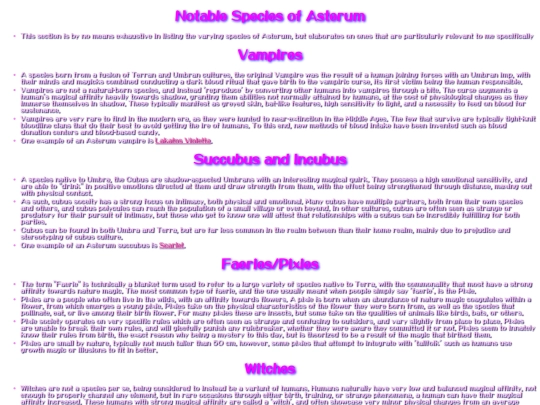 ocs/asterum/species screenshot