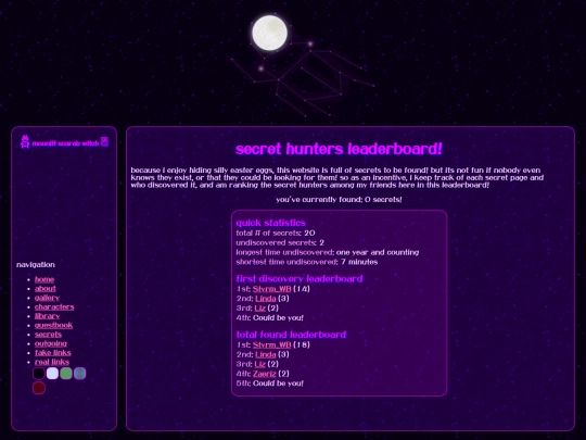 secrets-leaderboard screenshot